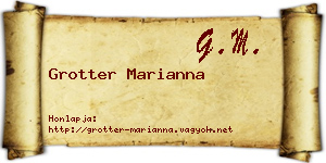 Grotter Marianna névjegykártya